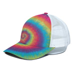 Tie Dye Print White Mesh Trucker Cap