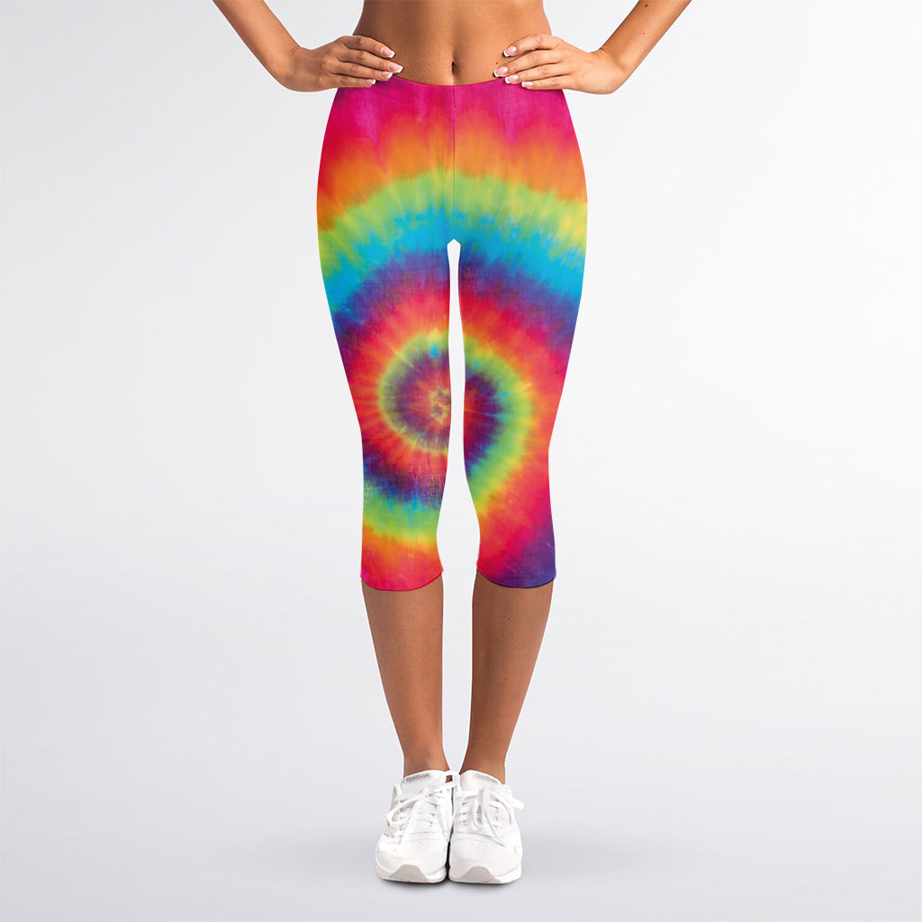 Tie Dye Print Women's Capri Leggings