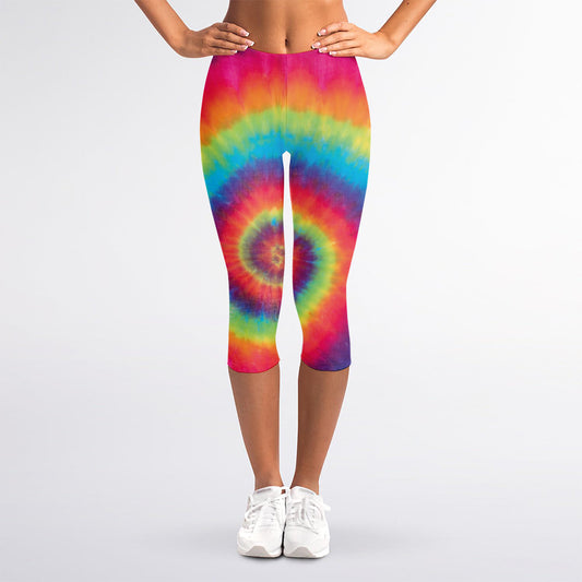 Tie Dye Print Women's Capri Leggings