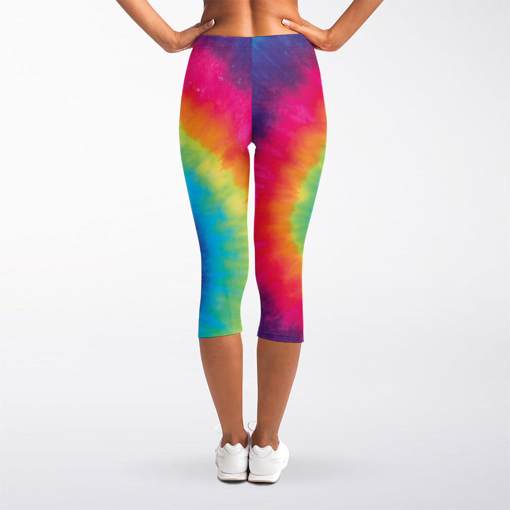 Tie Dye Print Women's Capri Leggings