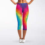 Tie Dye Print Women's Capri Leggings