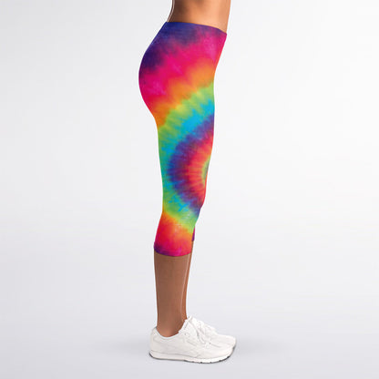 Tie Dye Print Women's Capri Leggings