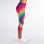 Tie Dye Print Women's Capri Leggings