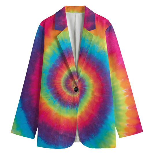Tie Dye Print Women's Cotton Blazer