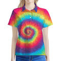 Tie Dye Print Women's Polo Shirt