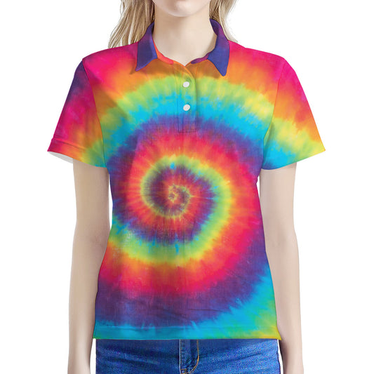 Tie Dye Print Women's Polo Shirt