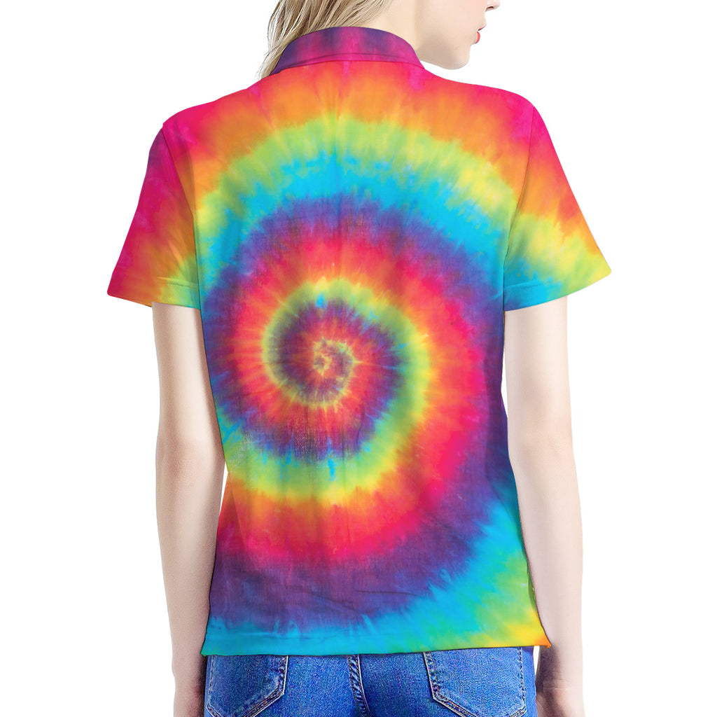 Tie Dye Print Women's Polo Shirt