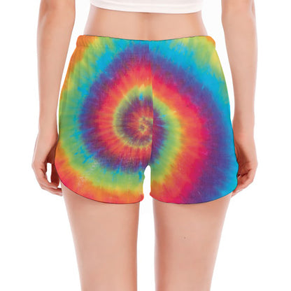 Tie Dye Print Women's Split Running Shorts
