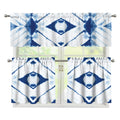 Tie Dye Shibori Pattern Print 3 Piece Kitchen Curtains