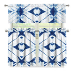 Tie Dye Shibori Pattern Print 3 Piece Kitchen Curtains