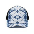 Tie Dye Shibori Pattern Print Black Mesh Trucker Hat