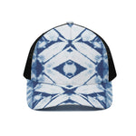 Tie Dye Shibori Pattern Print Black Mesh Trucker Cap