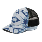 Tie Dye Shibori Pattern Print Black Mesh Trucker Cap