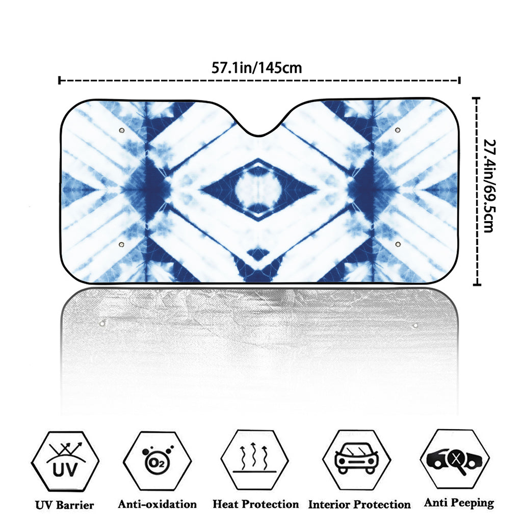 Tie Dye Shibori Pattern Print Car Windshield Sun Shade