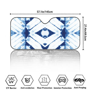 Tie Dye Shibori Pattern Print Car Windshield Sun Shade