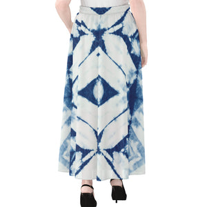 Tie Dye Shibori Pattern Print Chiffon Maxi Skirt