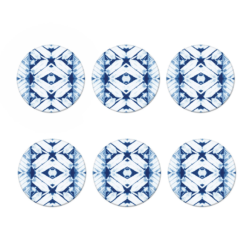 Tie Dye Shibori Pattern Print Coaster Set