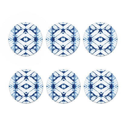 Tie Dye Shibori Pattern Print Coaster Set
