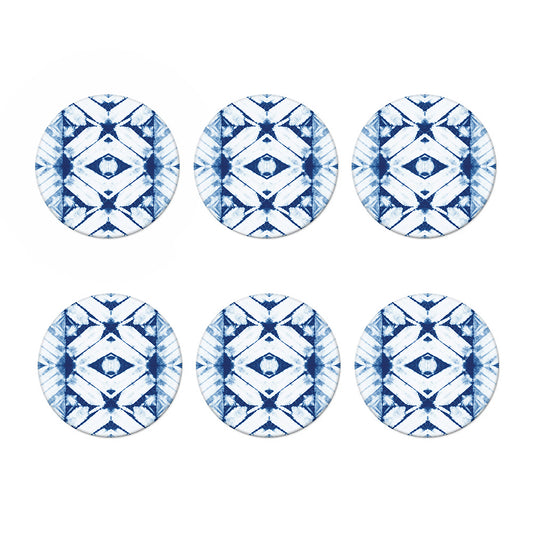 Tie Dye Shibori Pattern Print Coaster Set