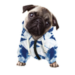 Tie Dye Shibori Pattern Print Dog Zip Up Hoodie