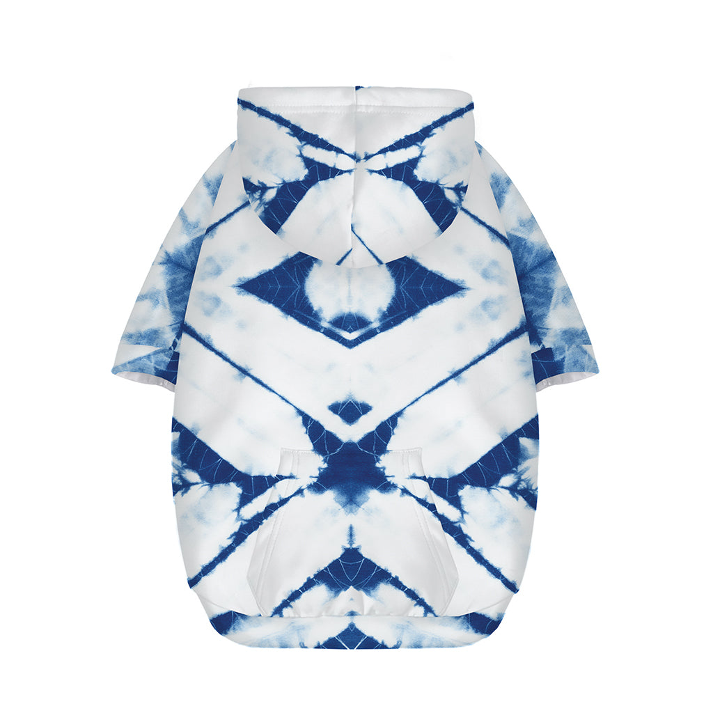 Tie Dye Shibori Pattern Print Dog Zip Up Hoodie