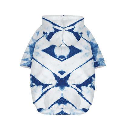 Tie Dye Shibori Pattern Print Dog Zip Up Hoodie