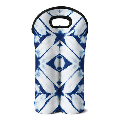Tie Dye Shibori Pattern Print Double Neoprene Wine Tote