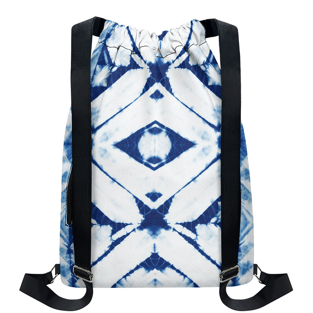 Tie Dye Shibori Pattern Print Drawstring Backpack
