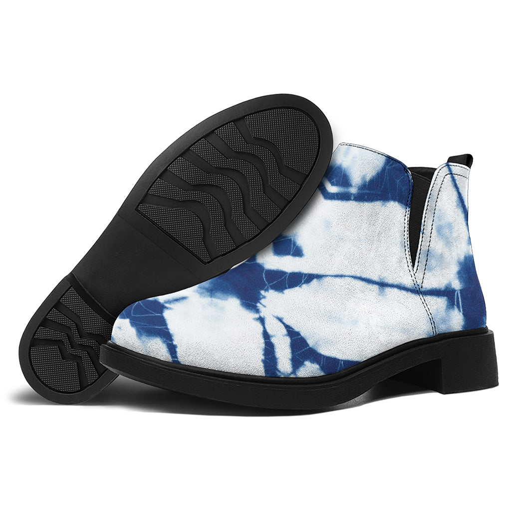 Tie Dye Shibori Pattern Print Flat Ankle Boots