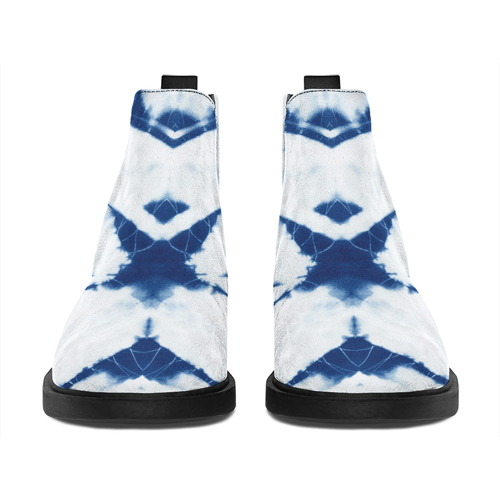 Tie Dye Shibori Pattern Print Flat Ankle Boots