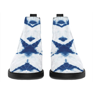 Tie Dye Shibori Pattern Print Flat Ankle Boots