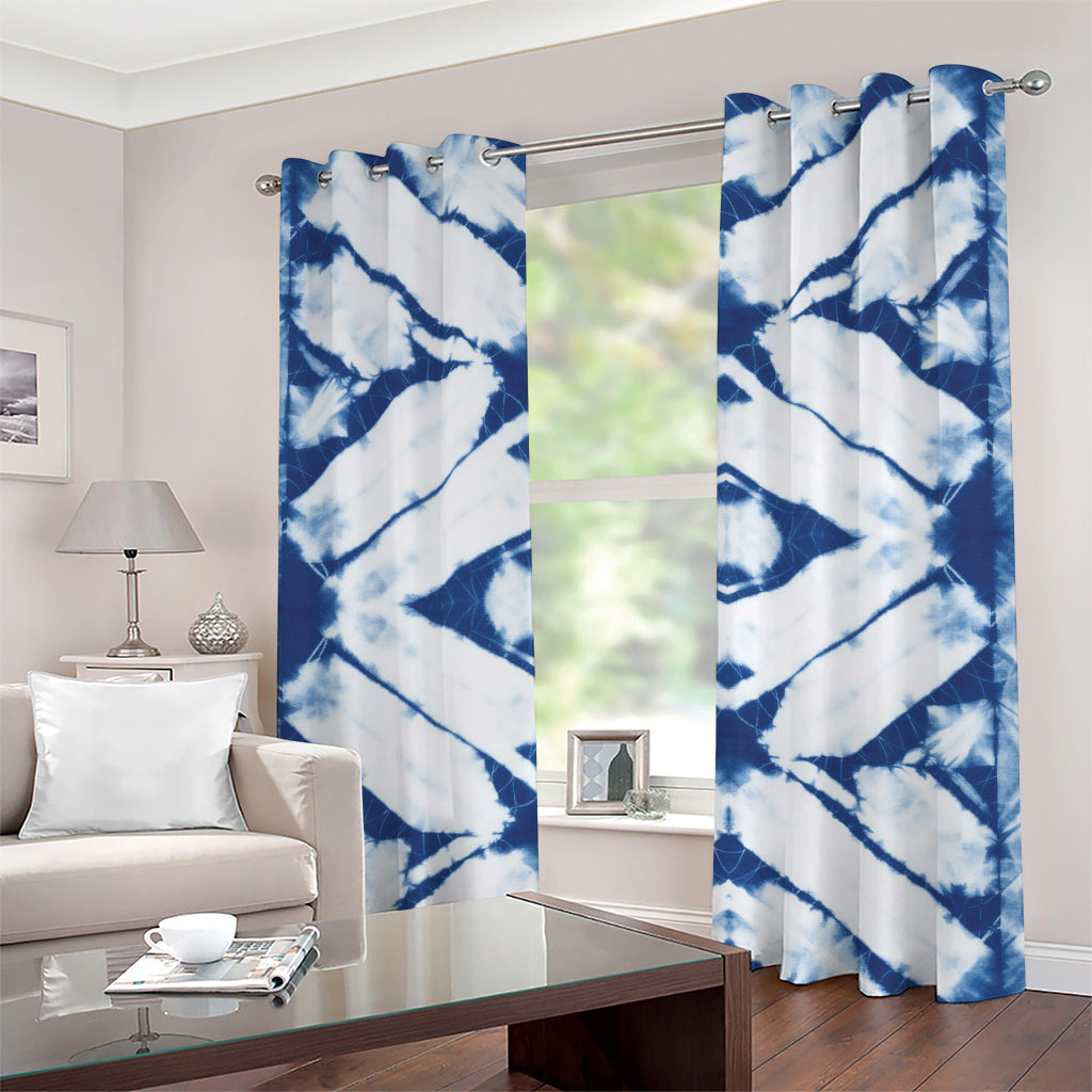 Tie Dye Shibori Pattern Print Grommet Curtains