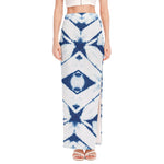 Tie Dye Shibori Pattern Print High Slit Maxi Skirt