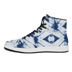 Tie Dye Shibori Pattern Print High Top Leather Sneakers