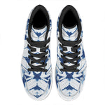 Tie Dye Shibori Pattern Print High Top Leather Sneakers