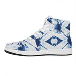 Tie Dye Shibori Pattern Print High Top Leather Sneakers