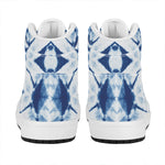 Tie Dye Shibori Pattern Print High Top Leather Sneakers