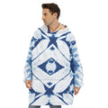 Tie Dye Shibori Pattern Print Hoodie Blanket