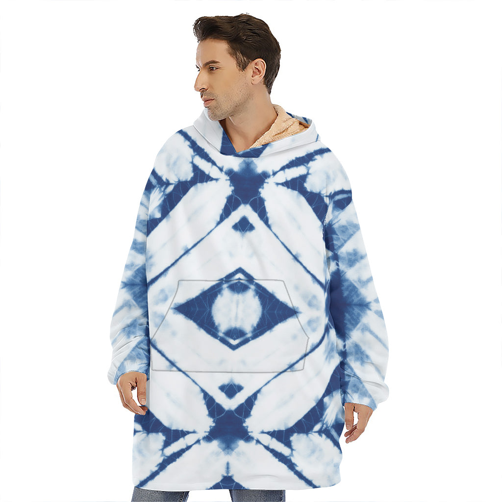 Tie Dye Shibori Pattern Print Hoodie Blanket