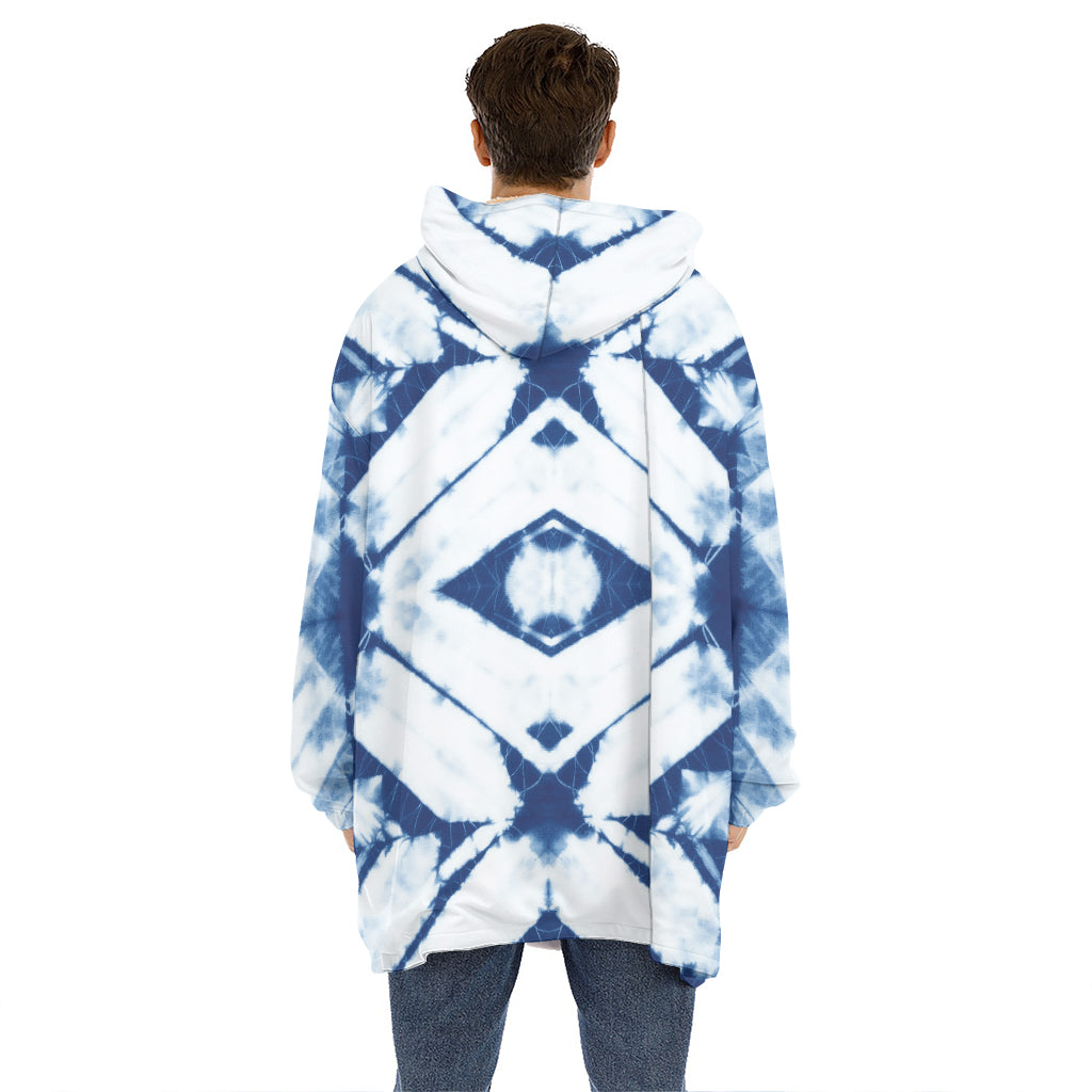 Tie Dye Shibori Pattern Print Hoodie Blanket