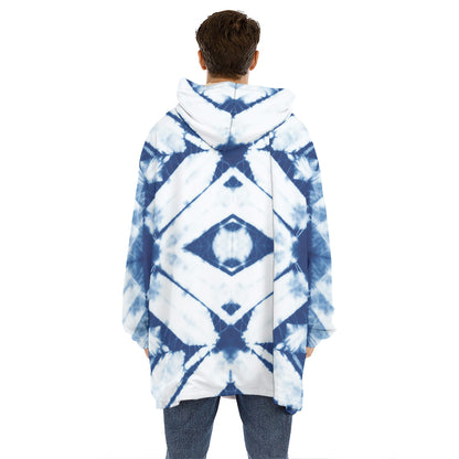 Tie Dye Shibori Pattern Print Hoodie Blanket
