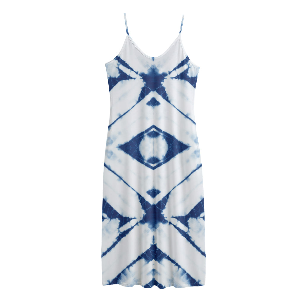 Tie Dye Shibori Pattern Print Jersey Midi Cami Dress