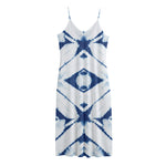 Tie Dye Shibori Pattern Print Jersey Midi Cami Dress