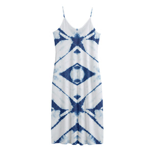 Tie Dye Shibori Pattern Print Jersey Midi Cami Dress