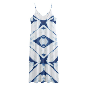 Tie Dye Shibori Pattern Print Jersey Midi Cami Dress