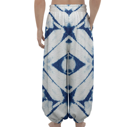 Tie Dye Shibori Pattern Print Lantern Pants