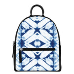 Tie Dye Shibori Pattern Print Leather Backpack