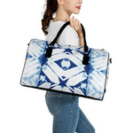 Tie Dye Shibori Pattern Print Leather Duffle Bag