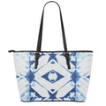 Tie Dye Shibori Pattern Print Leather Tote Bag With Zipper