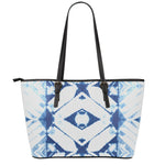 Tie Dye Shibori Pattern Print Leather Tote Bag